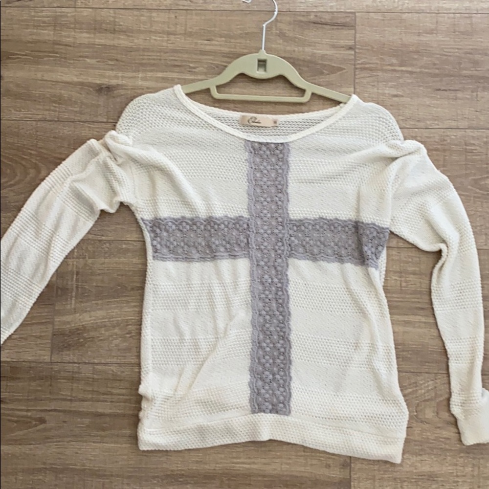 Cream and grey sweater from Nordstrom